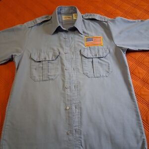 Men's Blue Casual Button Down Shirt